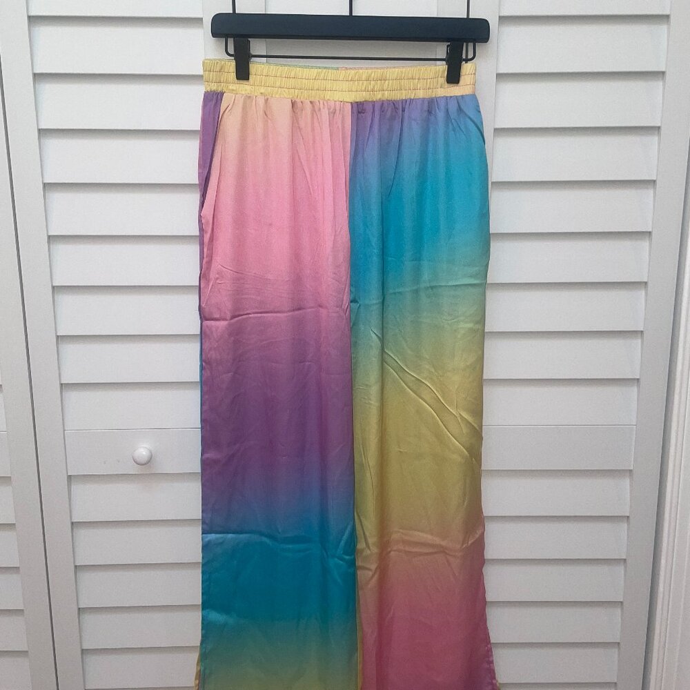 S0LD! Dressed in LALA Rainbow Satin Set PANTS ONLY
